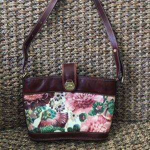 Brahmin Vintage Leather & Floral bag